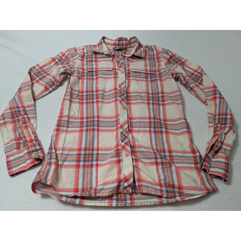 The North Face Women's Plaid Adjustable Sleeve Button Up‎ Shirt Size Sm Red